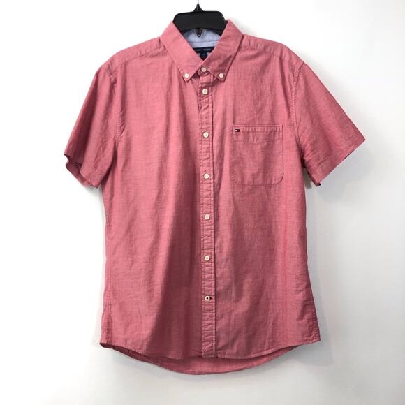 Mens Tommy Hilfiger Red Short Sleeve Short - Picture 15 of 16